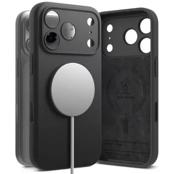 Ringke silicone magnetische MagSafe case voor Apple iPhone 17 Pro Max - zwart