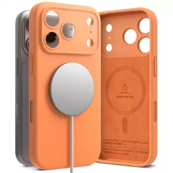 Ringke Siliconen Magnetic MagSafe Case voor Apple iPhone 17 Pro Max - Tangerine