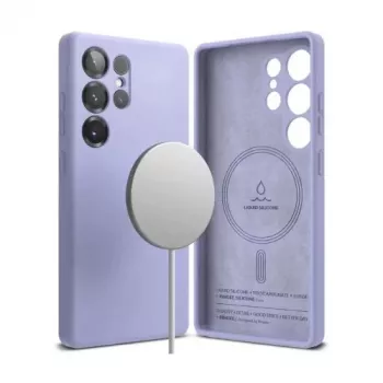 Ringke silicone magnetische MagSafe case voor Samsung Galaxy S25 Ultra lavendel