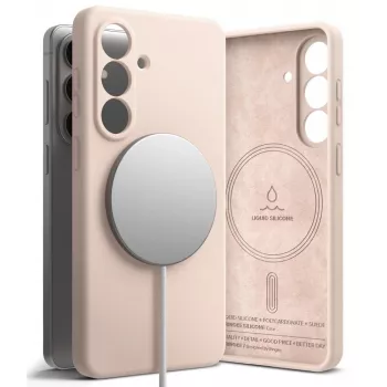 Ringke Silicone Magnetic MagSafe Case voor Samsung Galaxy S26 - Pink Sand