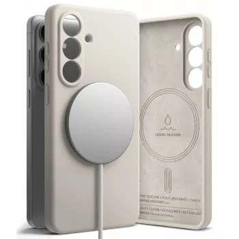 Ringke siliconen magnetische MagSafe case voor Samsung Galaxy S26, Stone