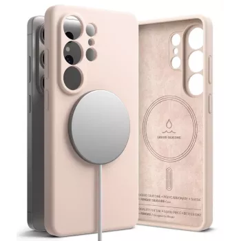 RINGKE Silicone Magnetic MagSafe Case voor Samsung Galaxy S26 Ultra - Pink Sand