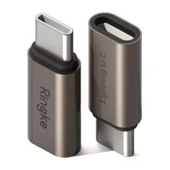 Ringke USB-C male naar Lightning female adapter (2-pack) gunmetal