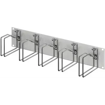 RITTAL 7996.626 19 inch 2U kabelmanagementpaneel met 5 metalen kabelgeleidingsbeugels 120x60 mm, lichtgrijs RAL 7035
