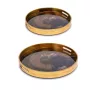 Rituali Domestici Galateo set van 2 ronde dienbladen Irises