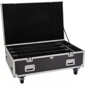 ROADINGER flightcase PRO 4x LED BAR-8 SWING met wielen zwart max. 50 kg