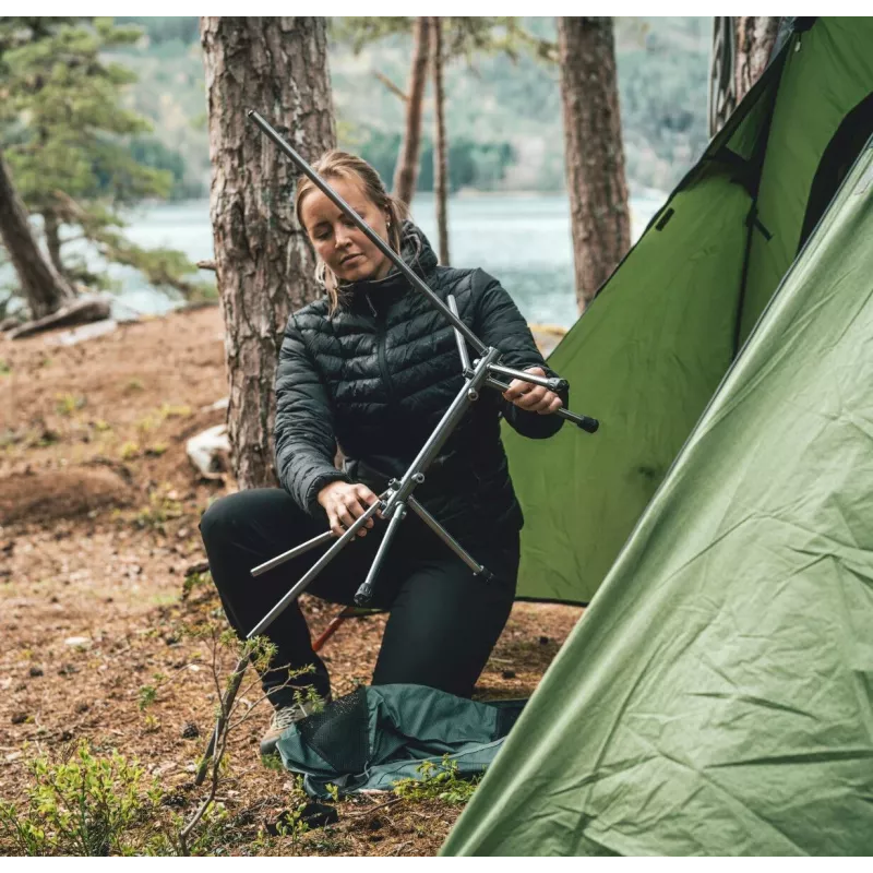 ROBENS Pilgrim opvouwbare campingstoel 120 kg zwart/grijs