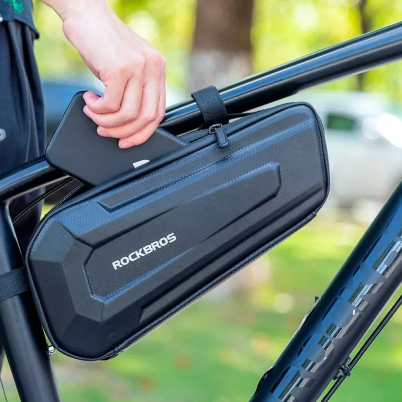 ROCKBROS 1,5L fiets-toptas waterdichte harde schaal frametas met reflecterend logo