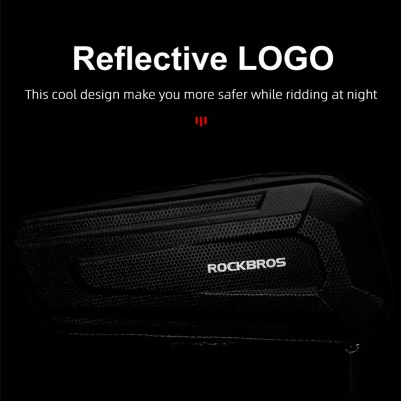 ROCKBROS 1,5L fiets-toptas waterdichte harde schaal frametas met reflecterend logo