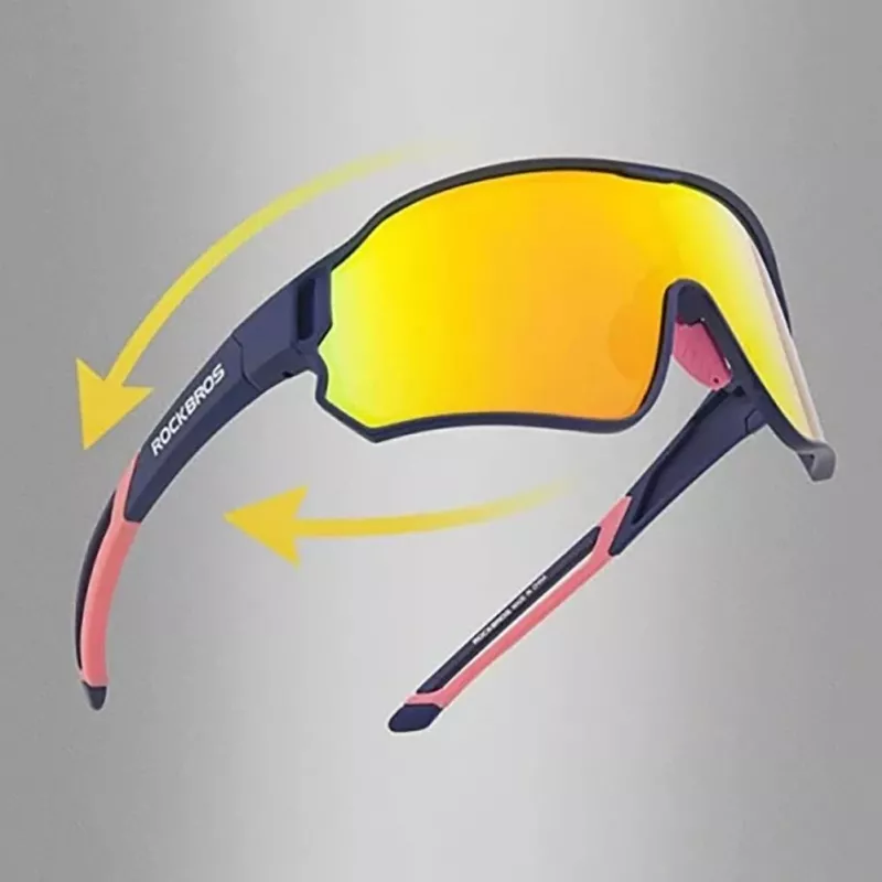 Rockbros 10134PL gepolariseerde fietsbril - blauw en roze