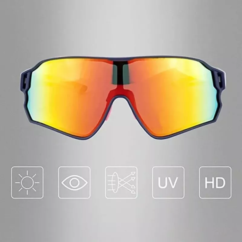 Rockbros 10134PL gepolariseerde fietsbril - blauw en roze