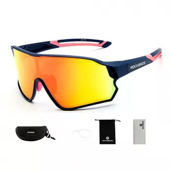 Rockbros 10134PL gepolariseerde fietsbril - blauw en roze