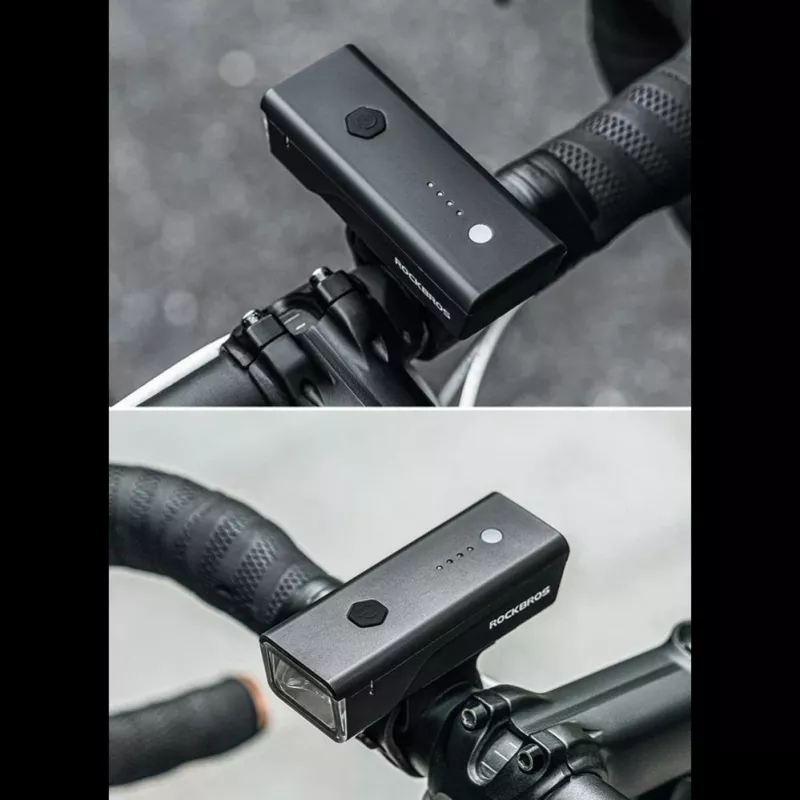 ROCKBROS voorfietslamp 260 lm met USB-C naar USB-A kabel - zwart