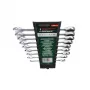 ROCKFORCE 9-delige metrische ratel ringsleutelset, chroom-vanadiumstaal, 72 tanden, 8-22 mm, DIN-norm