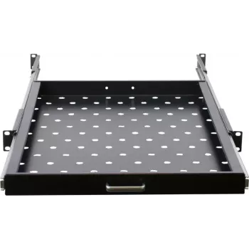 Rockstable RS19-UH69 1U 19 inch uitschuifbare rackplank, SPCC-staal, zwart