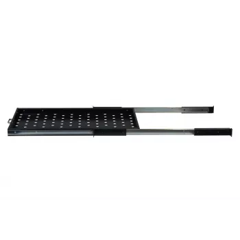 Rockstable 1U 19 inch uitschuifbare lade - schuifplateau - SPCC-staal - zwart - 5,87 kg (RS19-UH612)