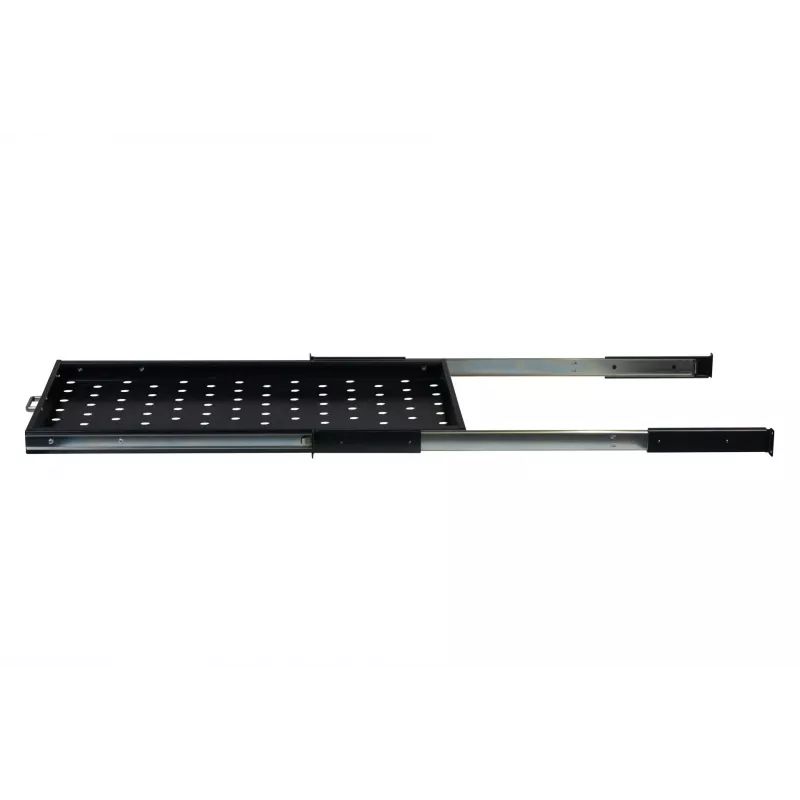 Rockstable 1U 19 inch uitschuifbare lade - schuifplateau - SPCC-staal - zwart - 5,87 kg (RS19-UH612)