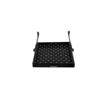 Rockstable 1U 19 inch uitschuifbare lade - schuifplateau - SPCC-staal - zwart - 5,87 kg (RS19-UH612)