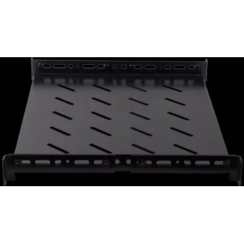 Rockstable 1U 19-inch Heavy Duty Shelf - vast rackplateau - SPCC koudgewalst staal - zwart - 50 kg draagvermogen - 760 mm diepte (RS19-SFH76)