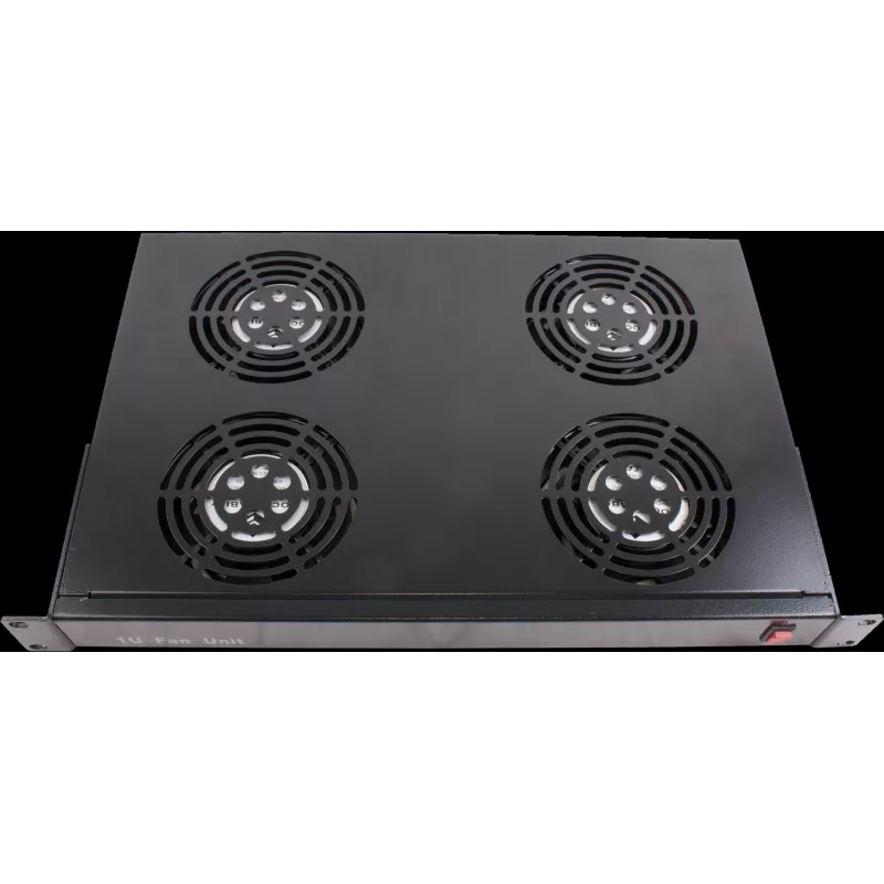 Rockstable 1U 19 inch Ventilatie-element - Ventilator - Ingebouwde ventilator - 440 m³/h - Staal - Zwart - 1 stuk (RS19-FT1U4)