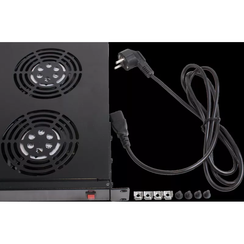 Rockstable 1U 19 inch Ventilatie-element - Ventilator - Ingebouwde ventilator - 440 m³/h - Staal - Zwart - 1 stuk (RS19-FT1U4)