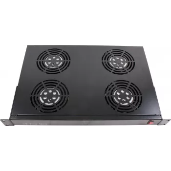 Rockstable 1U 19 inch Ventilatie-element - Ventilator - Ingebouwde ventilator - 440 m³/h - Staal - Zwart - 1 stuk (RS19-FT1U4)