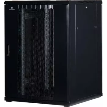 Rockstable 22U 19 inch serverkast met gaasdeur - staande kast - 22U - 800 kg draagvermogen - afsluitbare deur - montagerails - verstelbare voeten (RS19-8822PP)