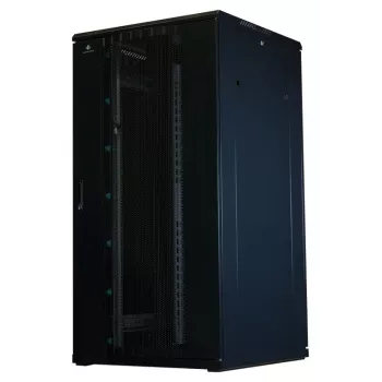 Rockstable 32U 19 inch serverkast met mesh-deuren - staande kast - 800 kg draagvermogen - afsluitbaar - montagerails - verstelbare voeten (RS19-8832PP)