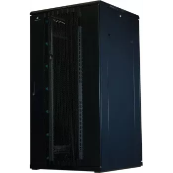 Rockstable 32U 19 inch serverkast met mesh-deuren - staande kast - 800 kg draagvermogen - afsluitbaar - montagerails - verstelbare voeten (RS19-8832PP)