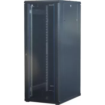 Rockstable 32U 19 inch serverrack-kast met glazen deur - vrijstaand frame - 32U - 800 kg - vergrendelbaar slot - montagerails - verstelbare voeten (RS19-6832)