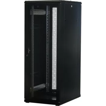 Rockstable 32U 19 inch serverrack met mesh-deuren - vrijstaand frame - 32U - 800 kg - slot - montagerails - verstelbare voeten (RS19-6832PP)