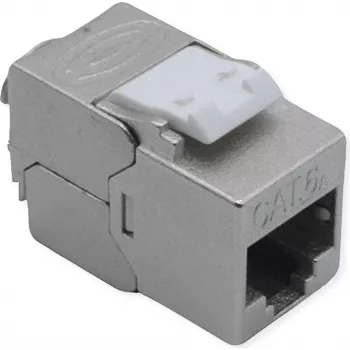 ROLINE Cat.6A STP Keystone Jack, GHMT-gecertificeerd, gereedschapsvrije 180°-terminatie, zinkdrukgegoten afgeschermde module 21.17.0328