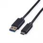 ROLINE GREEN USB 3.2 Gen 1 kabel, USB A-C, ST/ST, zwart, 2 m (11.44.9012)