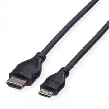 ROLINE HDMI High Speed kabel met Ethernet, HDMI type A male naar Mini HDMI male, 2 m, 11.04.5580