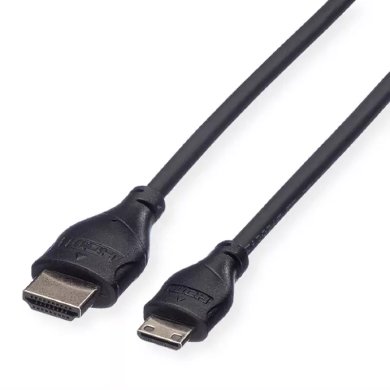 ROLINE HDMI High Speed kabel met Ethernet, HDMI type A male naar Mini HDMI male, 2 m, 11.04.5580