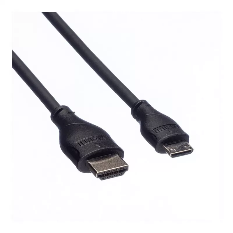 ROLINE HDMI High Speed kabel met Ethernet, HDMI type A male naar Mini HDMI male, 2 m, 11.04.5580