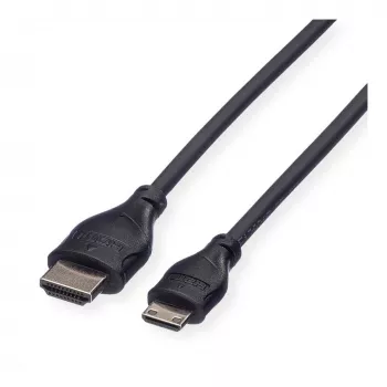 ROLINE HDMI High Speed kabel met Ethernet, HDMI type A male naar Mini HDMI male, 2 m, 11.04.5580