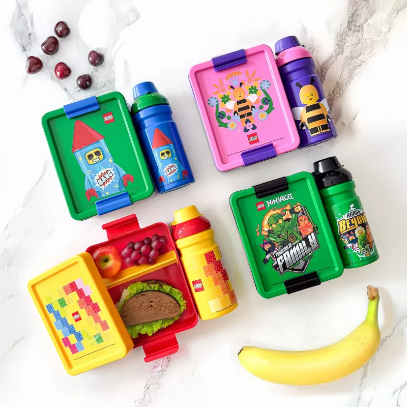 Room Copenhagen LEGO Lunch Box Set Ninjago groen zwart 2-delig