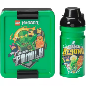 Room Copenhagen LEGO Lunch Box Set Ninjago groen zwart 2-delig