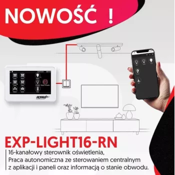 Ropam lichtsturing EXP-LIGHT16-RN – 16-kanaals relaisexpansiemodule voor RopamNet-bus