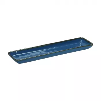 ROSE&TULIPANI set van 4 rechthoekige dienbladen Concerto Blu Avio - marineblauw, 32 x 8 cm