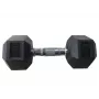Gerubberde hex-dumbbell YLDB35 9 kg – anti-roll, vloervriendelijk, verchroomde geribbelde greep