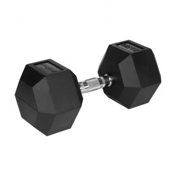Gerubberde gietijzeren halter, zeshoekig, 22,5 kg - REBEL ACTIVE