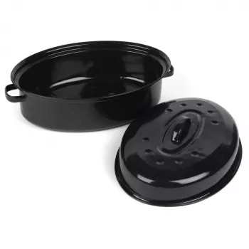 Russell Hobbs CW114911EU Vitreous Enamel 36cm zelfbasterende braadslee & deksel, zwart