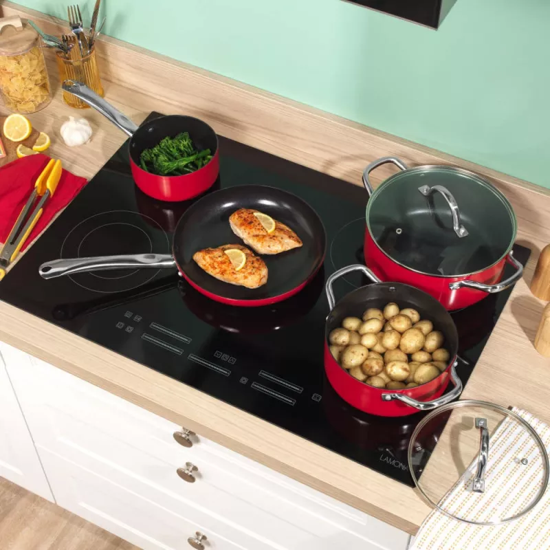 Russell Hobbs RH03821 Riviera 4-delige pannenset, rood