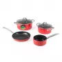 Russell Hobbs RH03821 Riviera 4-delige pannenset, rood