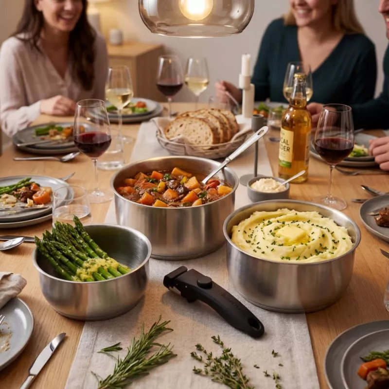 Russell Hobbs RH04034 roestvrij staal 4-delige Smart Clip-pannenset