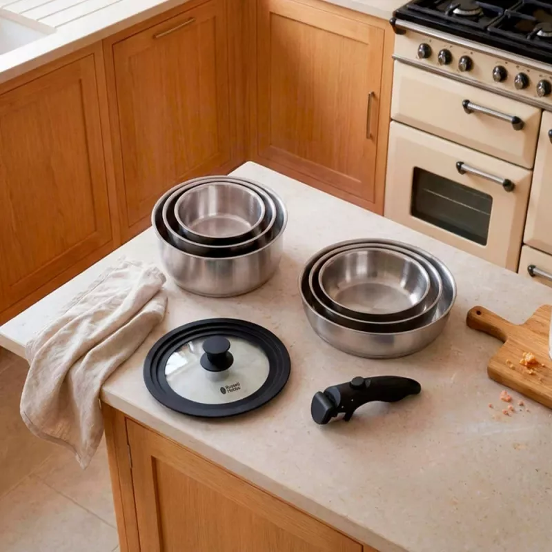 Russell Hobbs RH04041 RVS 8-delige Smart Clip pannenset