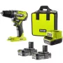 RYOBI ONE+ accu-slagboorschroevendraaier R18PD5-220S, 18V (groen/zwart, 2x 2,0 Ah Li-Ion accu's)