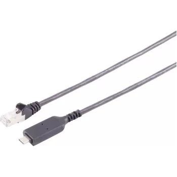 S-IMPULS USB-C naar Gigabit Ethernet LAN-adapterkabel, 10m, zwart, RJ45, PVC, USB 3.2 Gen 1 13-51075